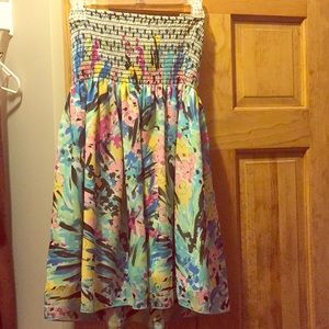 Strapless Floral Sun Dress